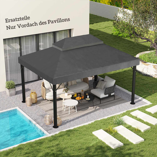 Vodotěsná náhradní střecha na altán 3x4m, tmavě šedá