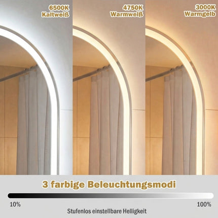 Oválné LED koupelnové zrcadlo, 90x55 cm, proti zamlžení, stmívatelné