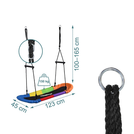 Oválná houpačka hnízdo, nosnost 150kg, pěnové úchyty