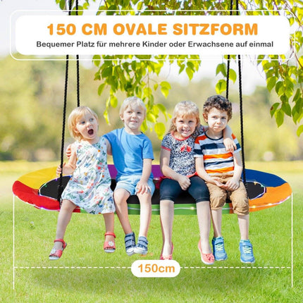 Oválná houpačka hnízdo s nosností až 300 kg venkovní houpačka s nastavitelnými lany dětská houpačka