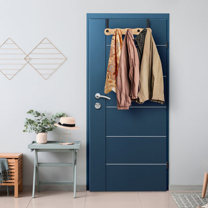 Over Door Hook Rail with 5 Hooks for Bedrooms