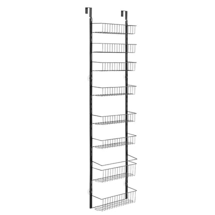 Over-The-Door Pantry Organizer, 8-Tier Steel, Black