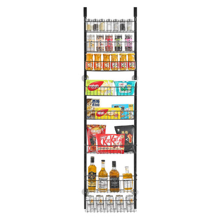Over-The-Door Pantry Organizer, 8-Tier Steel, Black