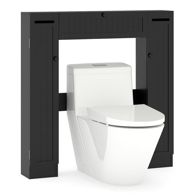 Badkamerkastje boven het toilet, verstelbare planken, zwart