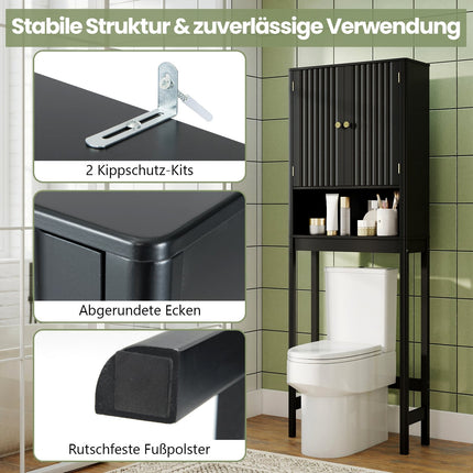 Úložná skříňka nad WC, nastavitelná police, černá
