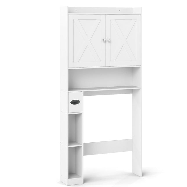 Opbergkastje boven het toilet, verstelbare planken, wit
