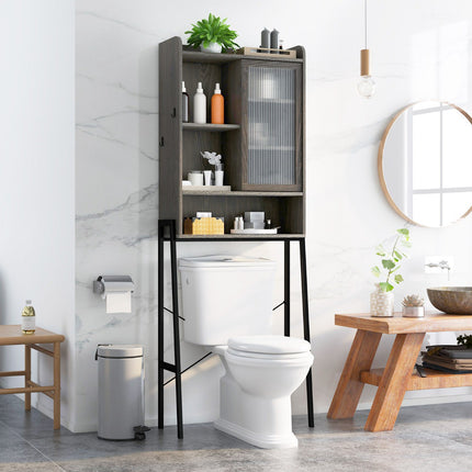 Over Toilet Storage Cabinet – Sliding Acrylic Door, Adjustable Shelves