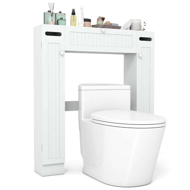 Opbergkastje boven het toilet met verstelbare planken, wit