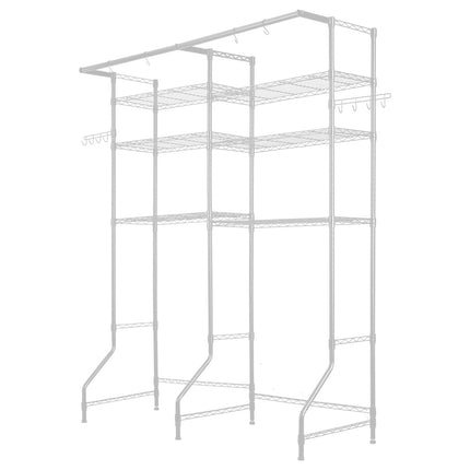 Over Washer Dryer Storage Rack, 6-Tier, Rod and Hooks