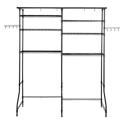 Over Washer and Dryer Shelf, 6-Tier Rack With Rod, Hooks