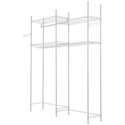 Over Washer and Dryer Storage Shelf, 4-Tier With Rod Hooks