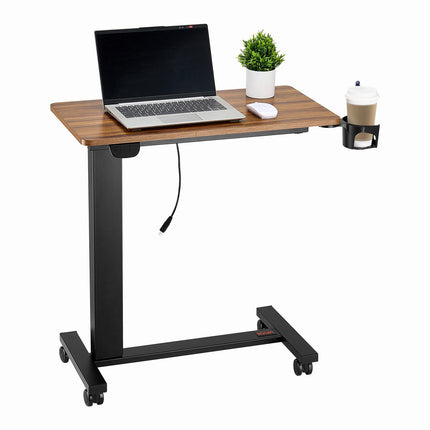 Overbed Table, Electric Height Adjustable Rolling Laptop Desk