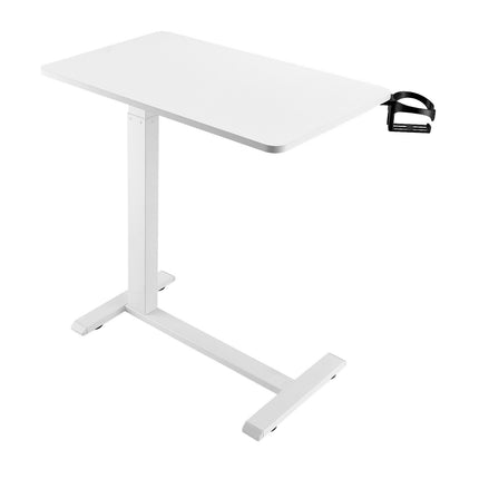 Overbed Table, Height-Adjustable Rolling Laptop Desk, Cup Holder