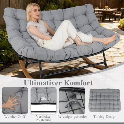 Oversized Metal Rocking Chair, 320kg Capacity, 2-Seater