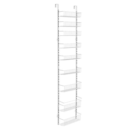 Over-the-Door Pantry Organizer, 9-Tier Steel, White