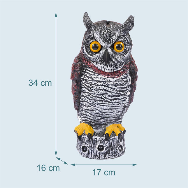 Owl Bird Deterrent Decoy, 34 cm, Realistic Design