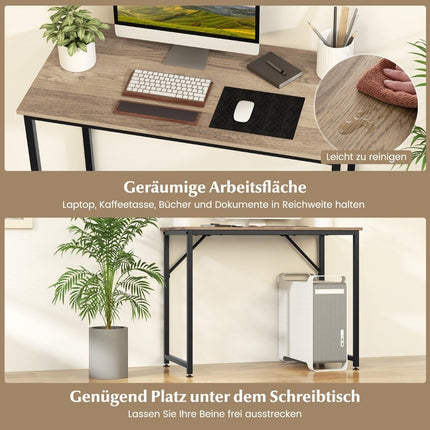 PC table with adjustable foot pads, compact computer desk, 100 x 50 x 77 cm, natural
