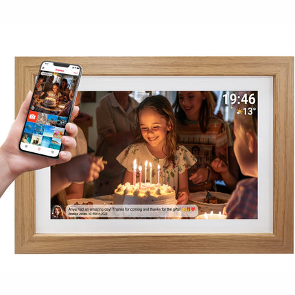 PFF-1543LW 15.6” FULL HD digitální Wi-Fi fotorámeček s fotosoftwarem FRAMEO a dřevěným rámem