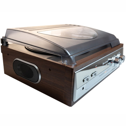 PL186H gramofon s rádiem a vestavěnými reproduktory.