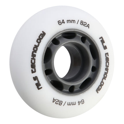 PU 64x24 bílá kolečka na skateboard, 82A, sada 4 ks