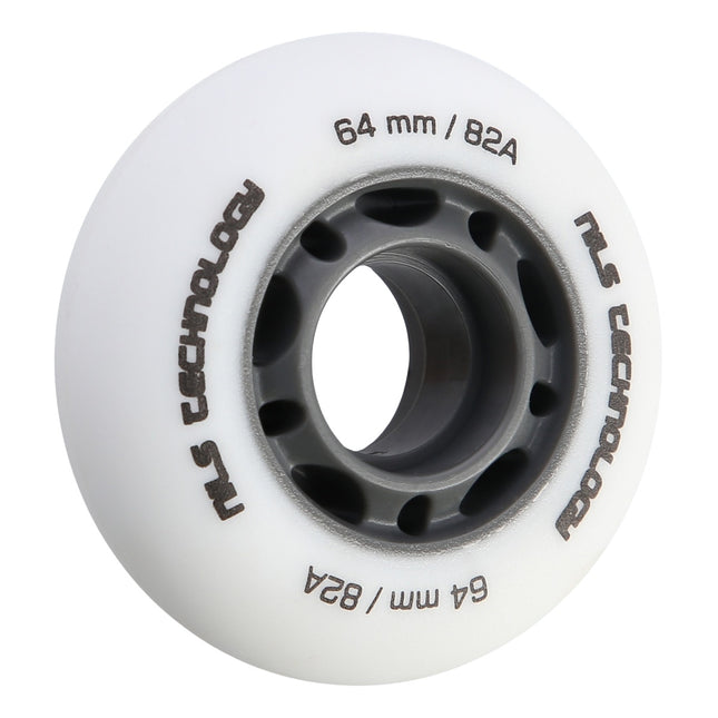 PU 64x24 bílá kolečka na skateboard, 82A, sada 4 ks