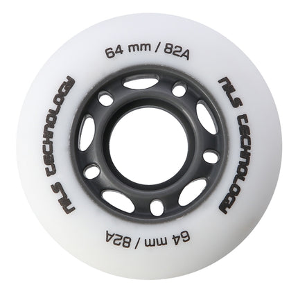 PU 64x24 bílá kolečka na skateboard, 82A, sada 4 ks