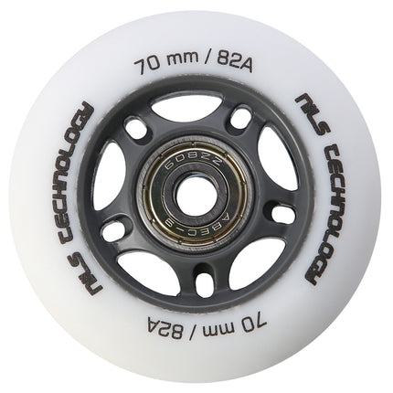 PU 70x24 82A bílá kolečka a ložiska ABEC-9, sada