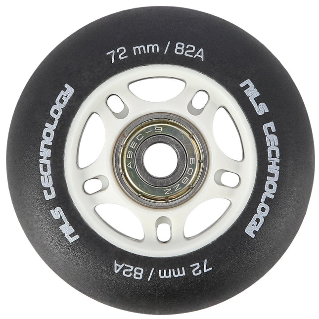 PU 72x24 82A černá kolečka na skateboard a ložiska ABEC-9, sada
