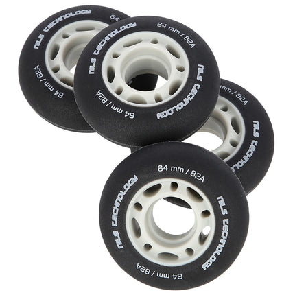 PU černá 82A kolečka, 64x24mm, sada 4 ks