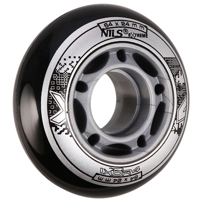 PU kolečka na skateboard 64x24mm 82A černá (sada 4 ks)