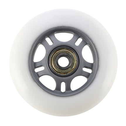 PU kolečka 80x24mm bílá (4) + ložiska ABEC-7 (8), sada