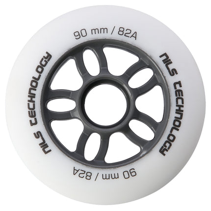 PU kolečka 90x24mm 82A bílá, sada 4 ks