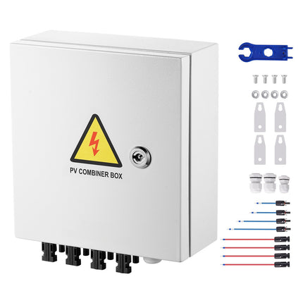 PV Combiner Box, 4-String, IP65, 15A Fuse, 63A Breaker