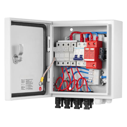 PV Combiner Box, 4-String, IP65, 15A Fuse, 63A Breaker