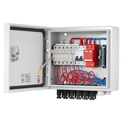 PV Combiner Box, 6 String, IP65, 63A Breaker, 10A Fuses