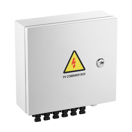 PV Combiner Box, 6 String, IP65, 63A Breaker, 10A Fuses