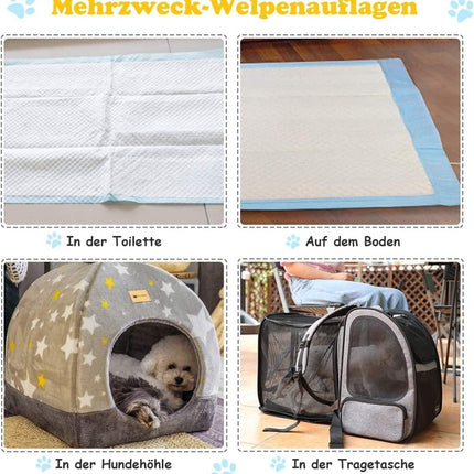 Sada 100 tréninkových podložek pro psy s nepromokavým 5vrstvým designem, podložky pro štěňata 60 x 60 cm
