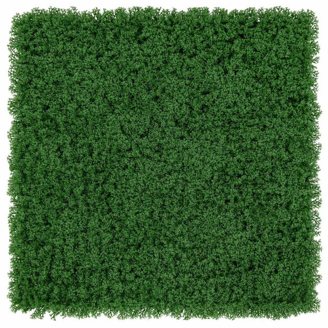 Verpakking van 12 plantenwanden 50,5 x 50,5 cm kunstmoswand koppelbaar donkergroen