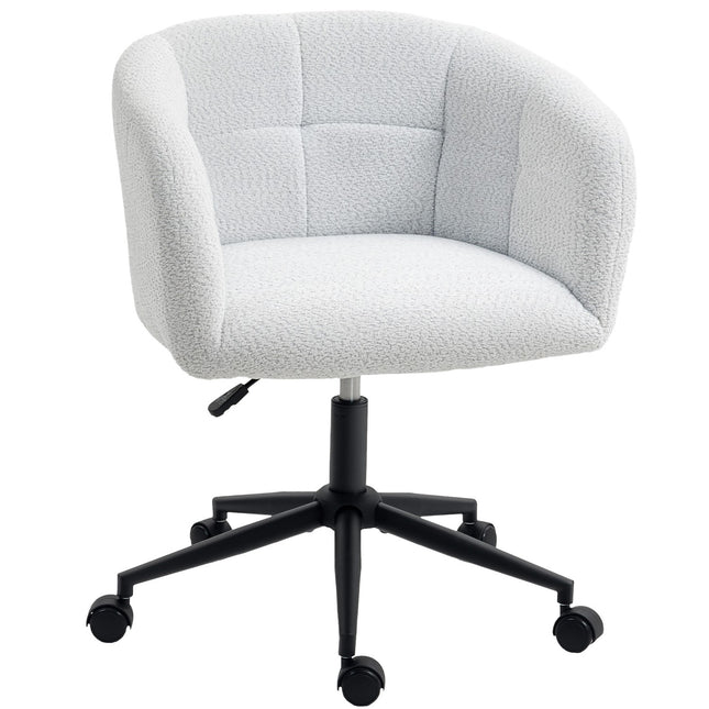 Gevoerde bureaustoel, zachte bekleding, kuipontwerp, crème/zwart