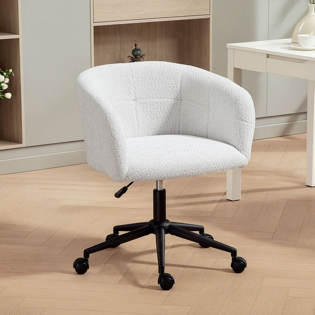 Gevoerde bureaustoel, zachte bekleding, kuipontwerp, crème/zwart