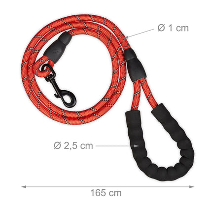 Polstrované vodítko pro psa červené 150 cm