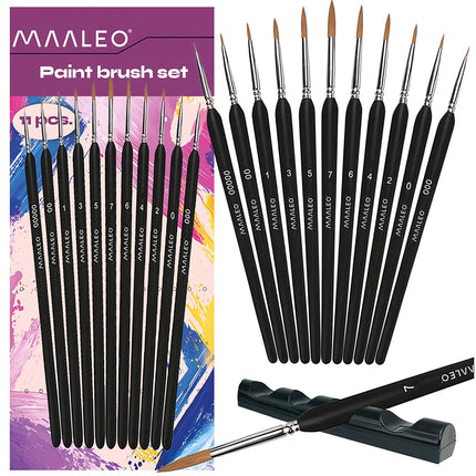 Paint Brushes Set with Stand – 11 Pieces