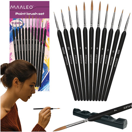 Paint Brushes Set with Stand – 11 Pieces