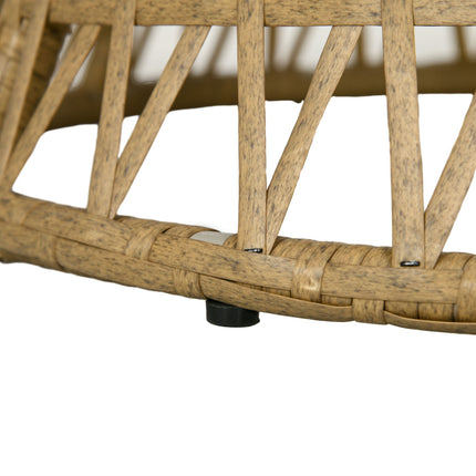 Ratanové křeslo Papasan s polštářem - khaki, nastavitelné 360°