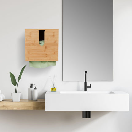 Paper Towel Dispenser Bamboo With Lid