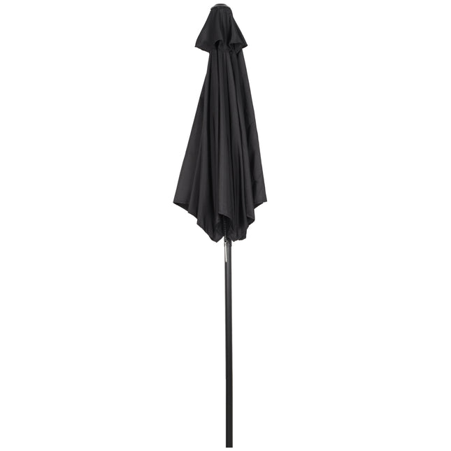 Šestihranný slunečník Ø196 cm, otočný, odolný větru, černá