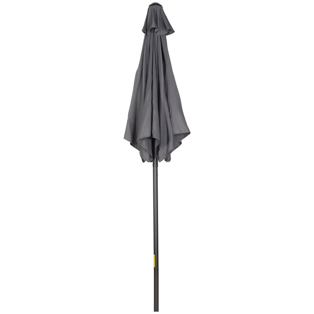 Tmavě šedý šestiúhelníkový slunečník s klikou 196 cm, odolný větru