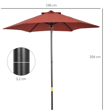 Otočný slunečník odolný proti větru Ø196 cm – vínová
