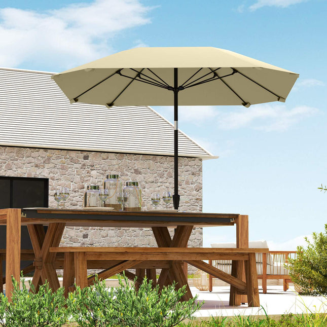 Windproof Beige Parasol Ø233 cm - Crank, Sun protection