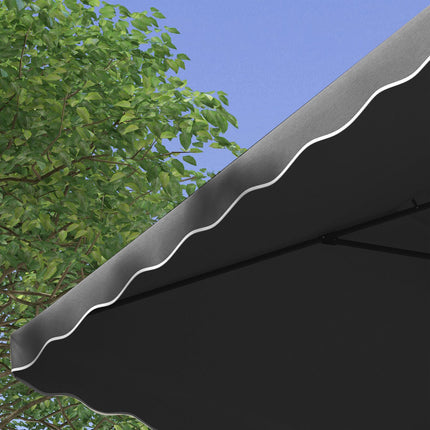 Čtvercový balkonový slunečník, 243cm, UV ochrana, tmavě šedý